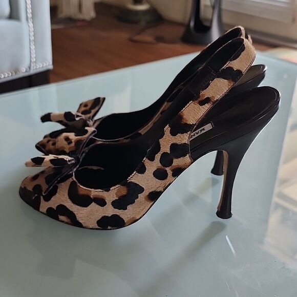 Manolo Blahnik Calf Hair Animal Print Heels - Picture 3 of 11